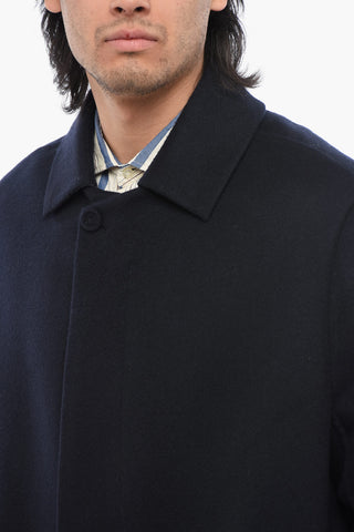 Cashmere-blended Coat with Logoed Lining