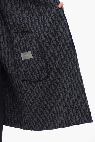 Cashmere-blended Coat with Logoed Lining