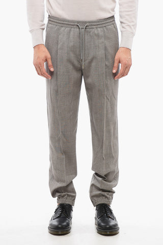 Wool Twill Checkered Joggers