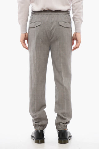 Wool Twill Checkered Joggers