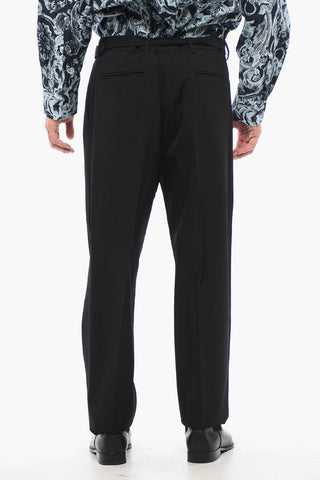 Double-pleated Pants with Fabric Belt