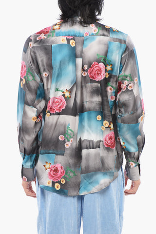 Floral-Motif Silk TODAY Shirt