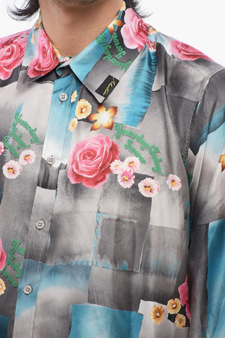Floral-Motif Silk TODAY Shirt