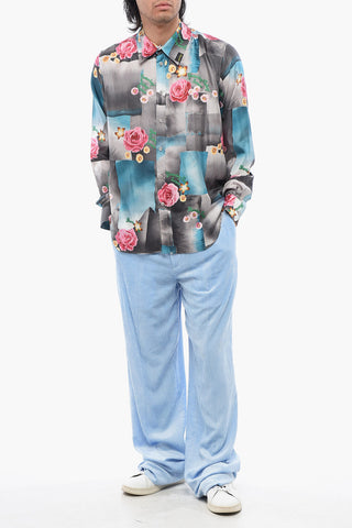 Floral-Motif Silk TODAY Shirt