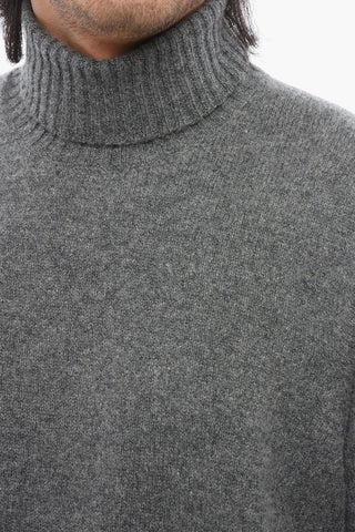 Turtleneck Wool Sweater with Ribbed Edge