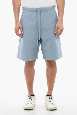Solid Color AMERICAN SCRIPT Sweat Shorts with Embroidered Logo