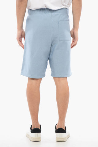 Solid Color AMERICAN SCRIPT Sweat Shorts with Embroidered Logo