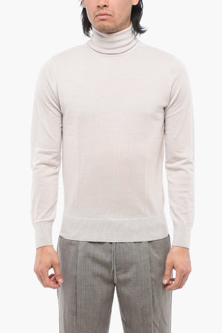 Maglia a Collo Alto DEVO In Lana Merino a Tinta Unita