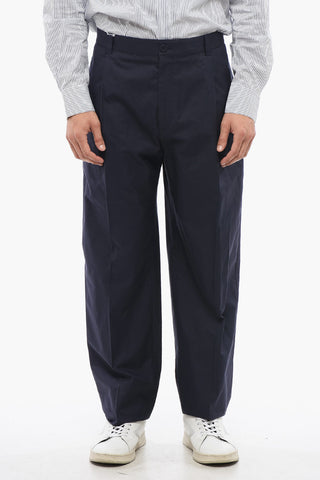 ICONS Single-Pleat Cotton-Blend Trousers