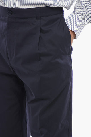 ICONS Single-Pleat Cotton-Blend Trousers