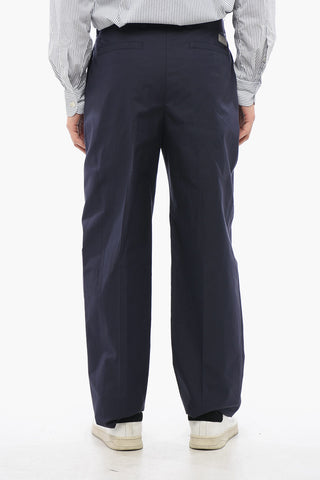 ICONS Single-Pleat Cotton-Blend Trousers