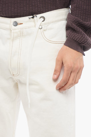 NATACHA RAMSAY-LEVI Twill SURREAU Jeans with Drawstring Waist 20,5cm