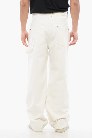 Cotton Twill Cargo Pants with Contrast Buttons