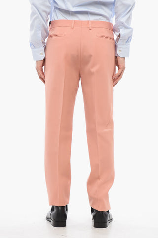 Wool Slim Pants with Pleats