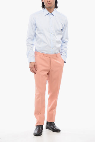 Wool Slim Pants with Pleats