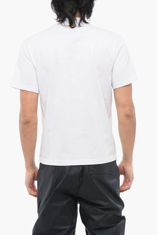 Solid-Color Crewneck T-Shirt HEAD OF FASHION with Contrast Print