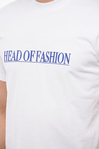 Solid-Color Crewneck T-Shirt HEAD OF FASHION with Contrast Print