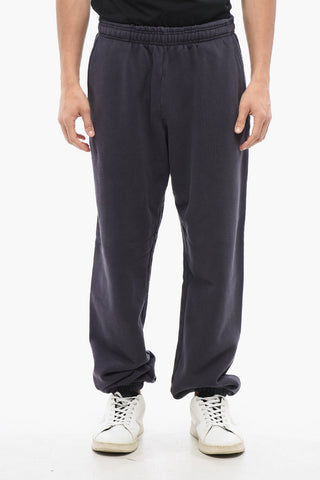 Joggers in Cotone a Tinta Unita con Elastico in Vita