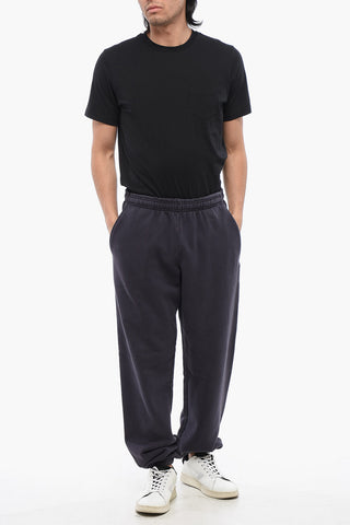 Joggers in Cotone a Tinta Unita con Elastico in Vita