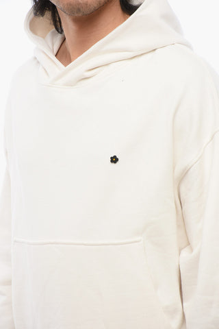 Cotton Hoodie with Patch Pocket and Pin