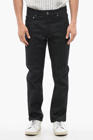 Straight-fit Denims with Logoed Patch
