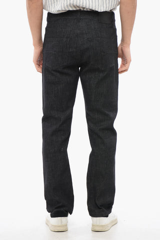 Straight-fit Denims with Logoed Patch