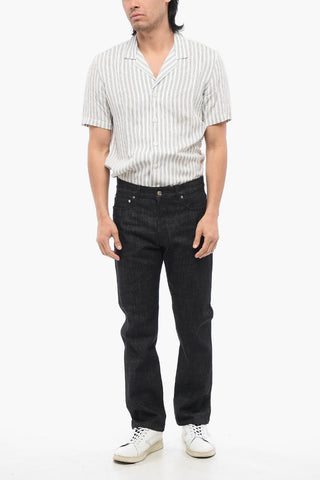 Straight-fit Denims with Logoed Patch