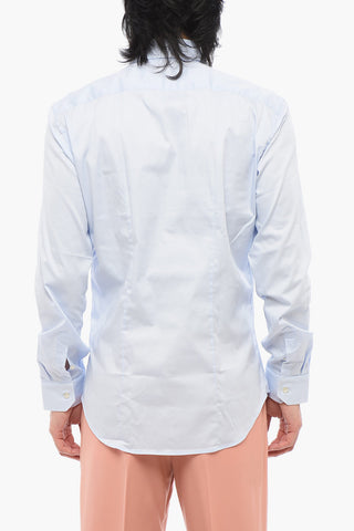 Cotton Poplin Shirt with Spread Collar