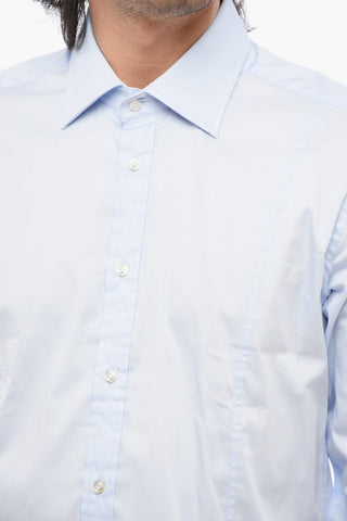 Cotton Poplin Shirt with Spread Collar