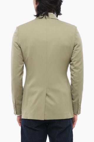 Wool Double Breasted Blazer With Peak Lapel