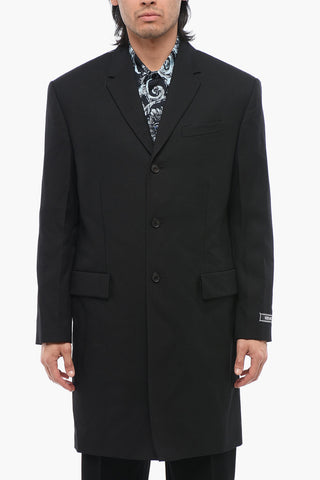 Twill Virgin Wool Slim Fit Coat