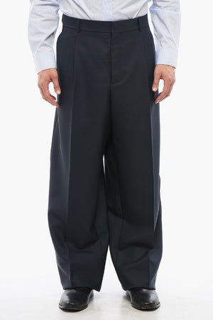 Wide-Leg-Hose aus Wolle mit vorderen Bundfalten