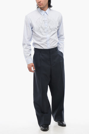 Wide-Leg-Hose aus Wolle mit vorderen Bundfalten