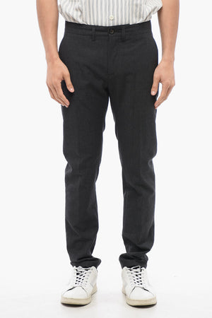 Cotton and Virgin Wool Trousers MIKE with Belt Loops