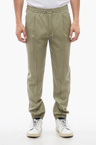 Joggers in Twill di Lana con Pince