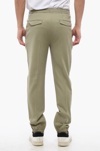 Joggers in Twill di Lana con Pince