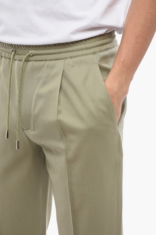 Joggers in Twill di Lana con Pince