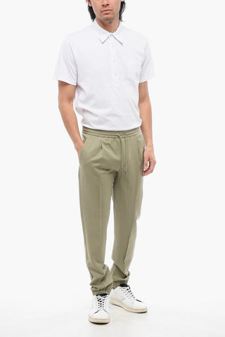 Joggers in Twill di Lana con Pince