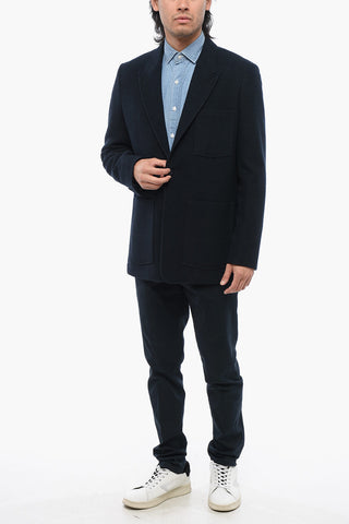 Single Breasted Wool Blazer With Breast Pocket