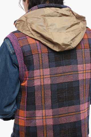 Gilet in Misto Lino con Cappuccio Estraibile
