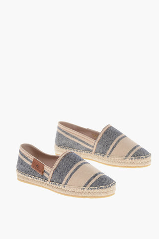 Espadrillas in Canvas con Motivo a Righe