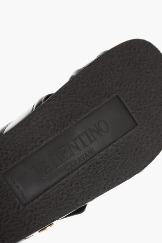 Leather Criss Cross Sliders with Rubber Sole