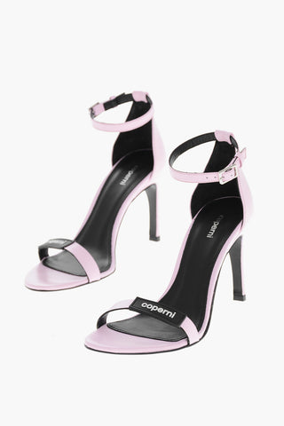 Leather SKINNY STRAP Sandals with Logo 9cm