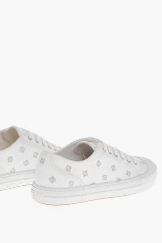Canvas Sneakers with Embroidered Monogram Motif