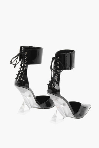Patent Leather MORGAN Pumps with Ankle Strap 10.5cm