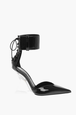 Patent Leather MORGAN Pumps with Ankle Strap 10.5cm