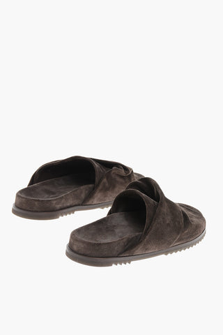 Sliders in Suede MOBIUS con Design Drappeggiato