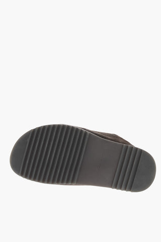 Sliders in Suede MOBIUS con Design Drappeggiato