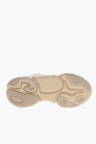 Fabric and Leather Sneakers with Injected Sole