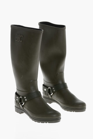 Rubber RAIN Boots with Biker Detail